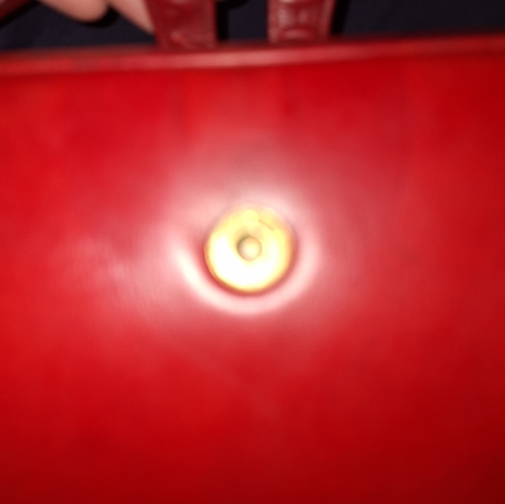 Vintage Red Leather Handbag Snap Closure Medium - Picture 2 of 8